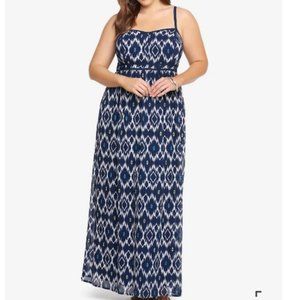 TORRID Navy Blue Ikat Print Maxi Dress 5X